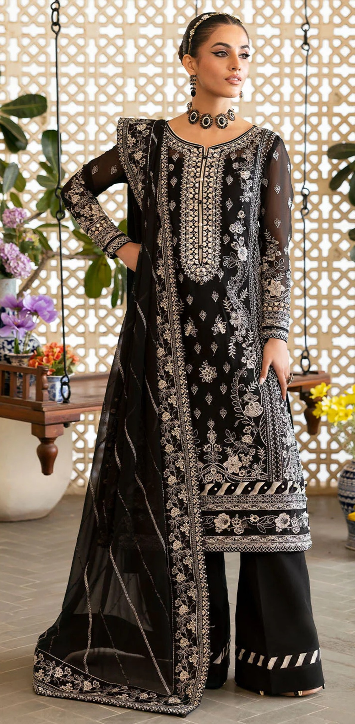 GEORGETTE WITH HEAVY EMBROIDERED WITH KHATLI WORK SUIT