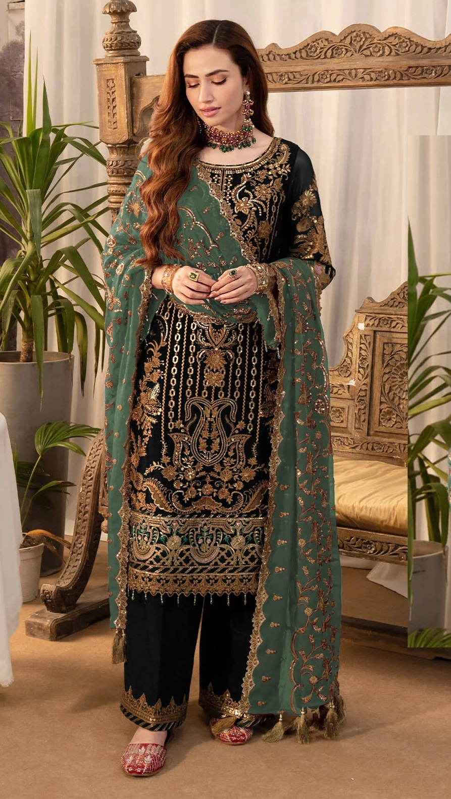 Heavy Fancy Georgette With Embroidery Codding Sequence Suit