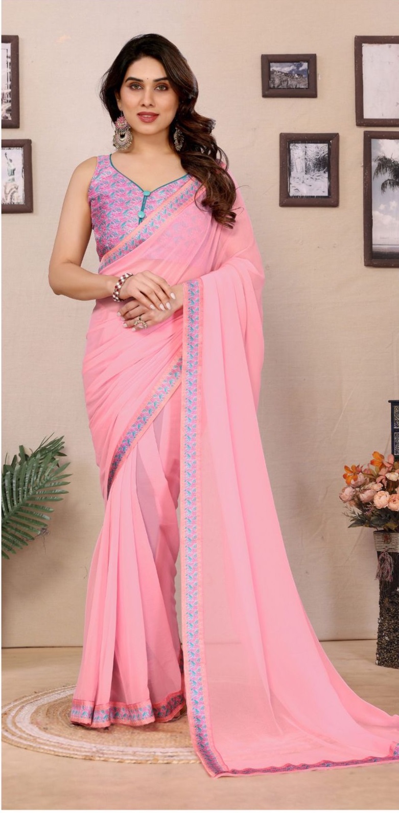 GEORGETTE WITH DIGITAL PRINTED BEAUTIFUL SAREE 