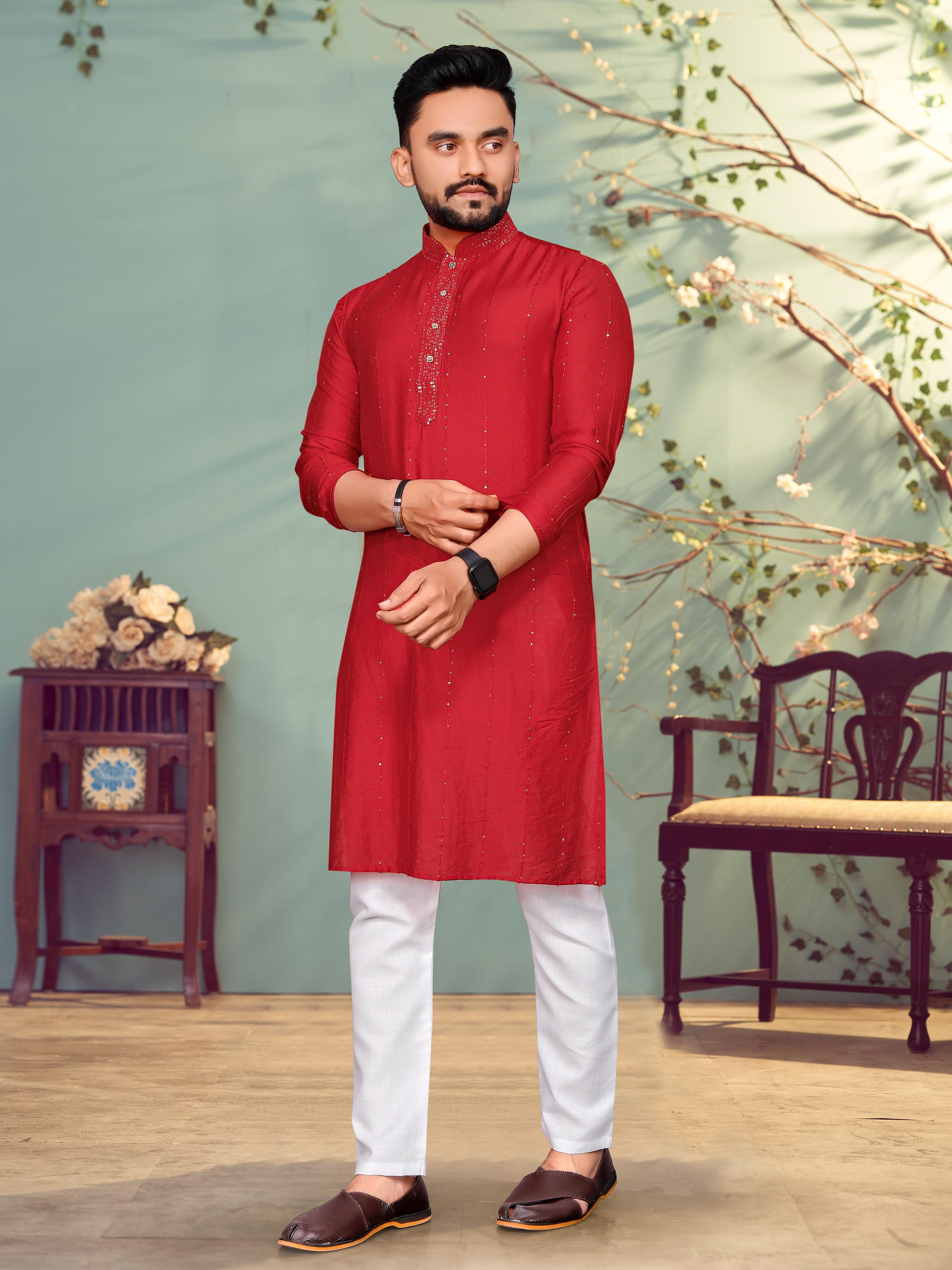 Pure Viscos by naylon cottan Fabric With Sequence And Thread Weaving Lining Kurta