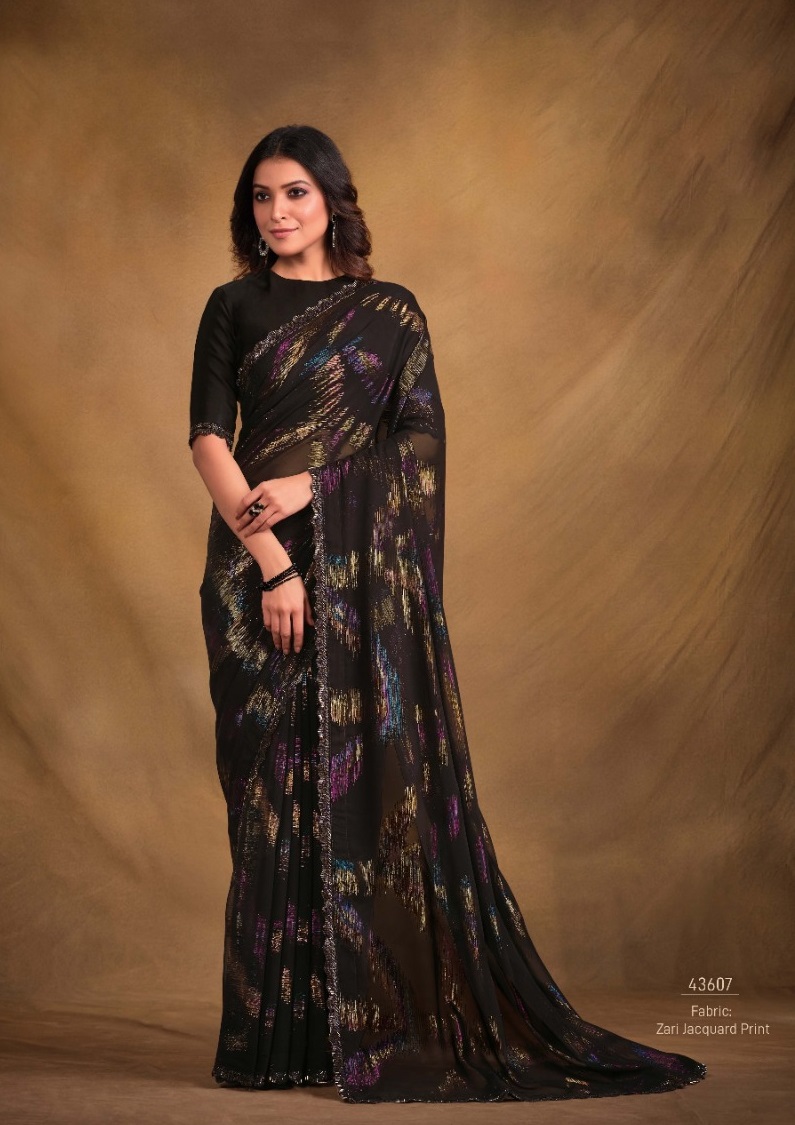 Fancy silk Embroidery work Saree