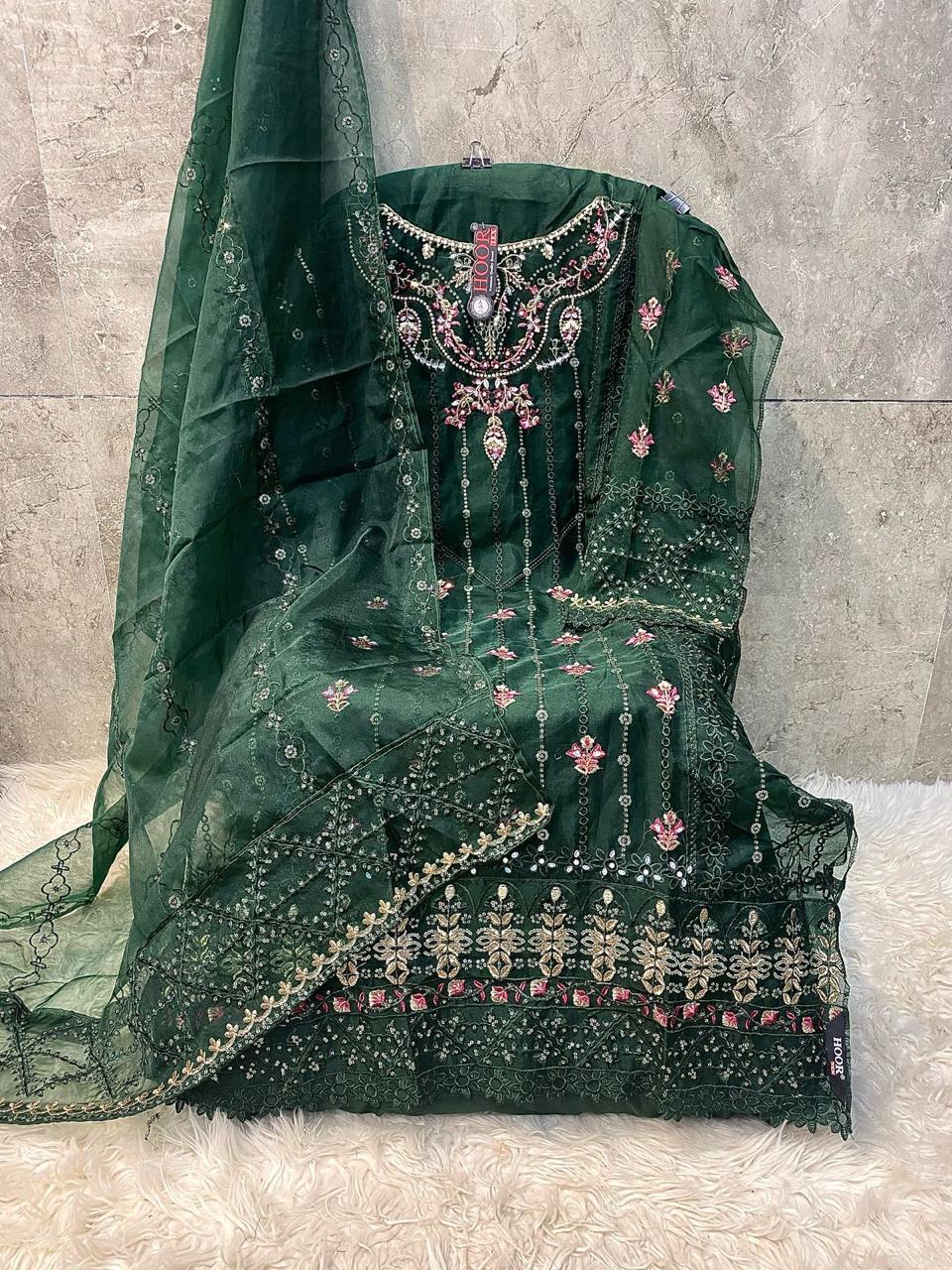 HEAVY ORGANZA WITH EMBROIDERY WORK SUIT