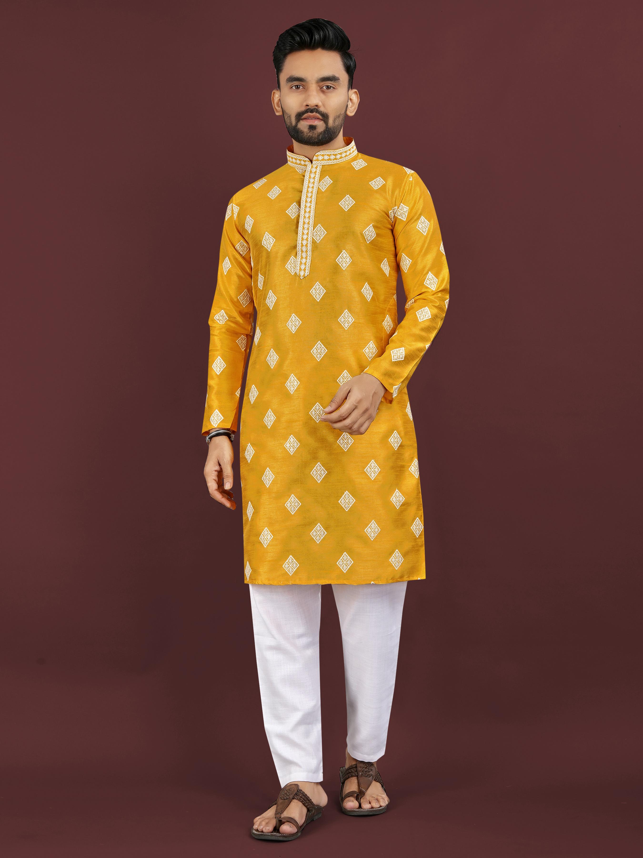 The dark coloured Mono Silk fabric With Embroidery Sequance Work Kurta