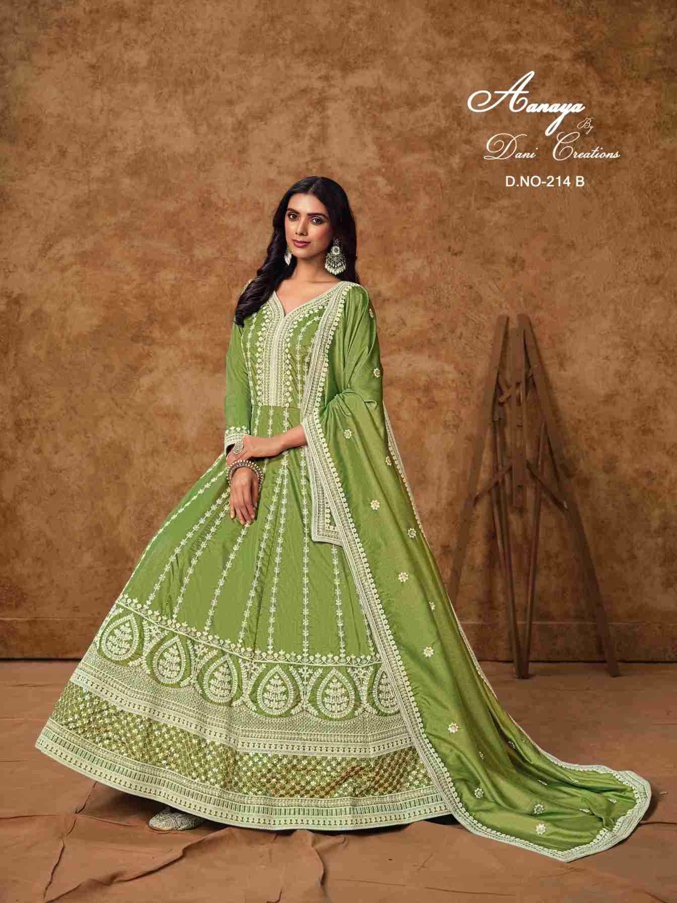 Silk Fabric Embroidery Work Suit