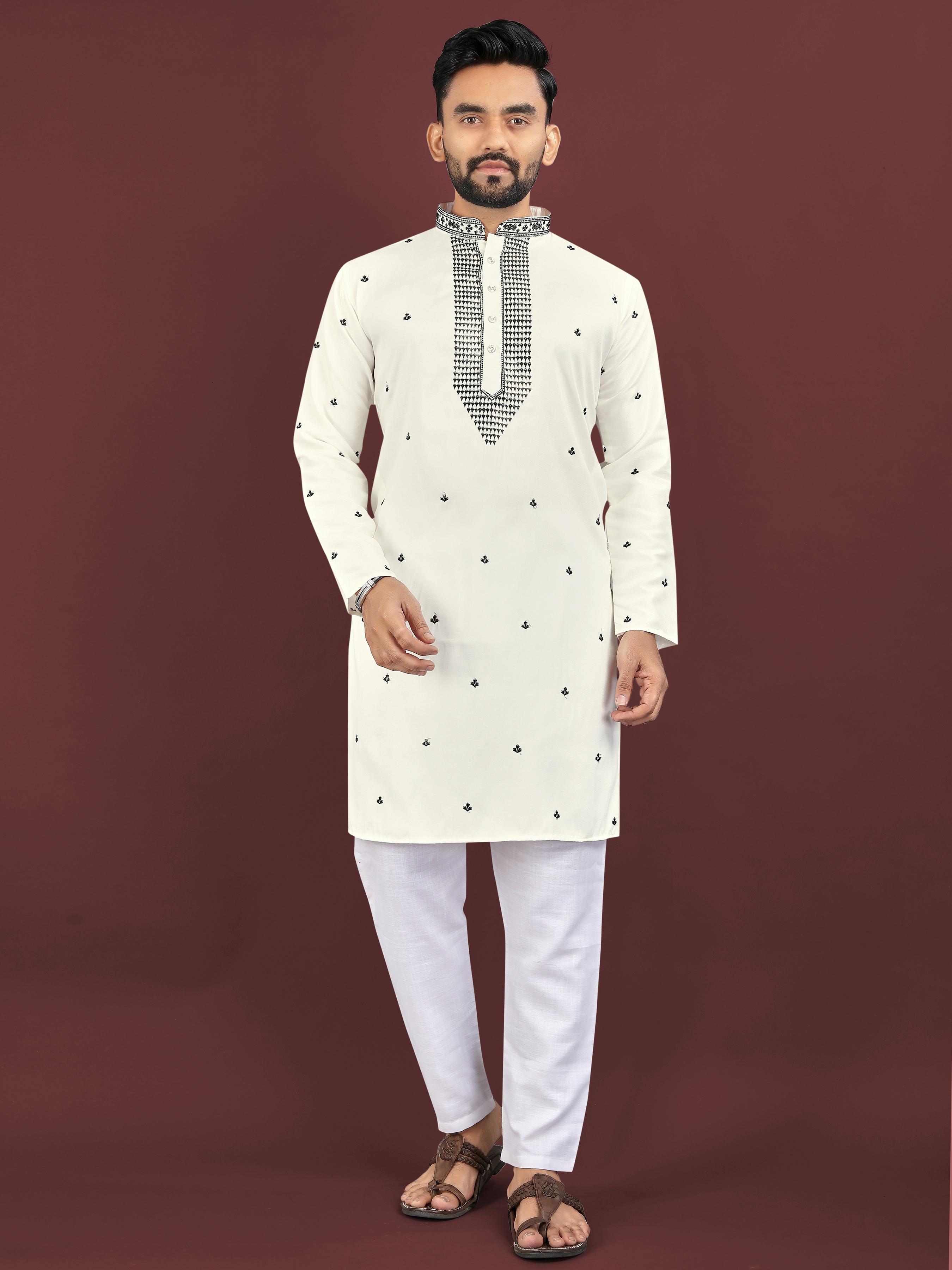 The dark coloured Viscosce Silk fabric With Embroidery Sequance Work Kurta