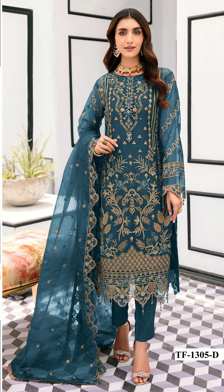 HEAVY ORGANZA Embroidery Sequence Work Suit