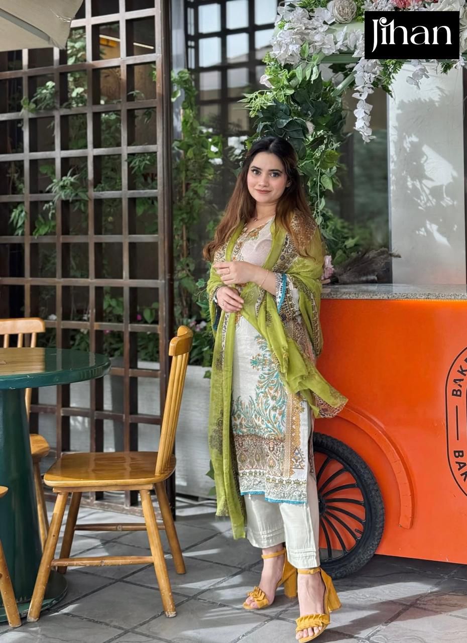 Pure Cotton Print With Exclusive Embroidery patche Suit