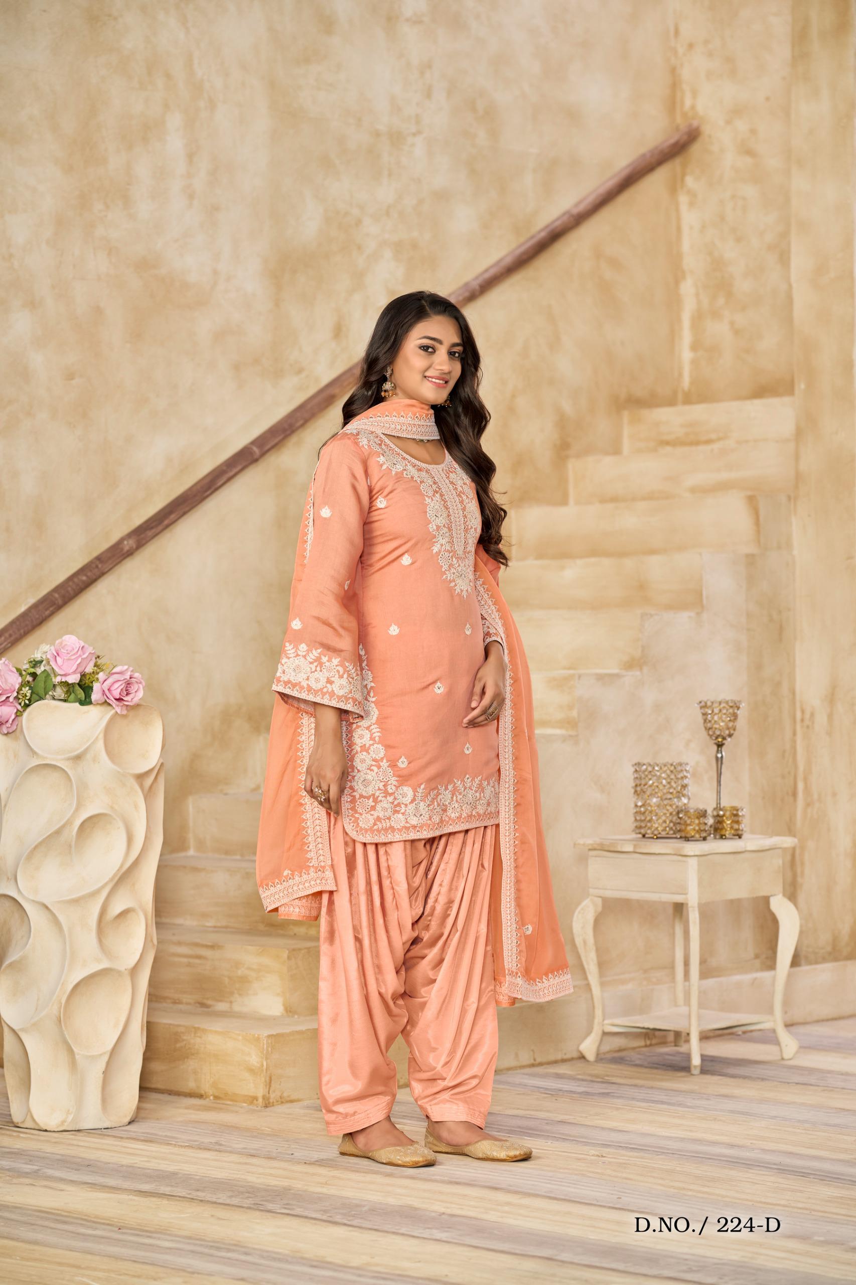 ROMAN SILK FANCY EMBROIDERY SUIT