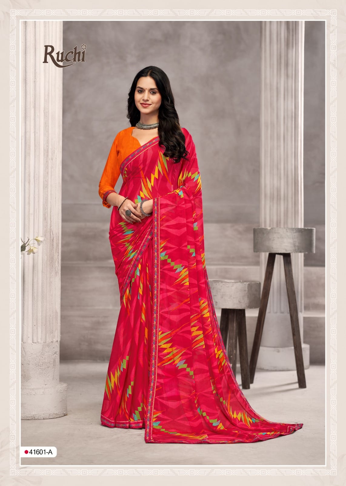 Chiffon Saree attached with Border