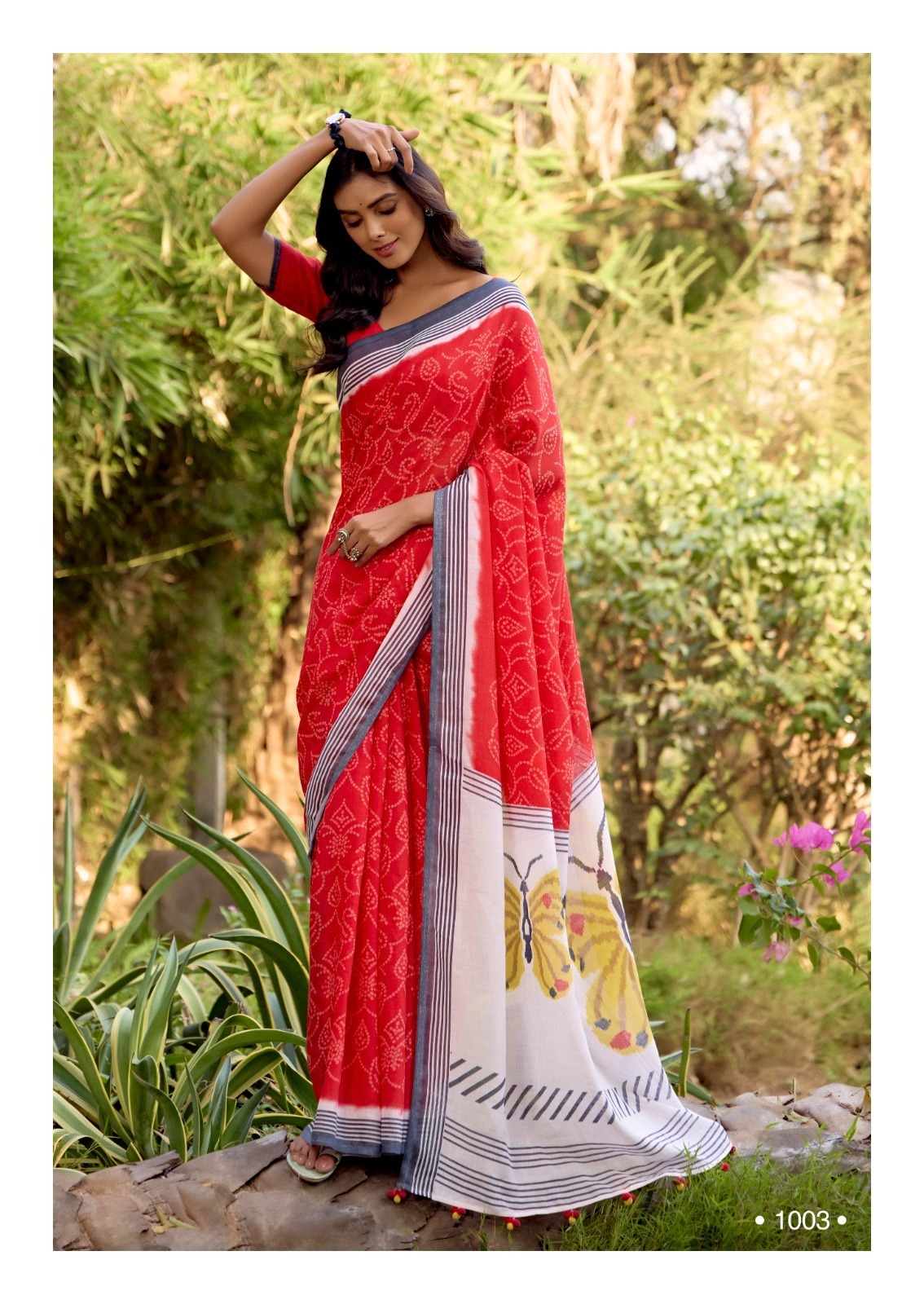 PURE LINEN PRINTED SAREE