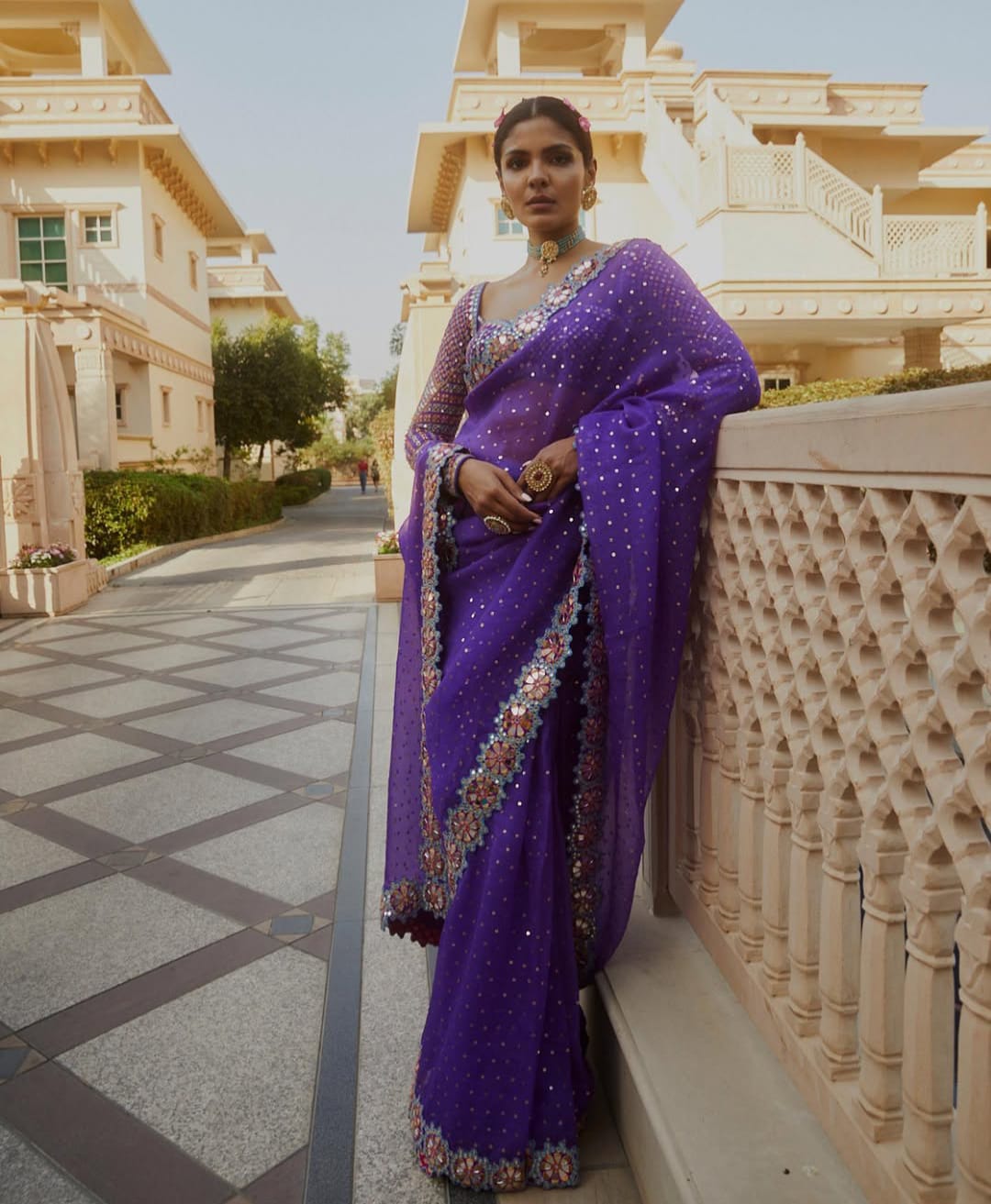 Heavy quality Faux Georgette Sequence Work Saree
