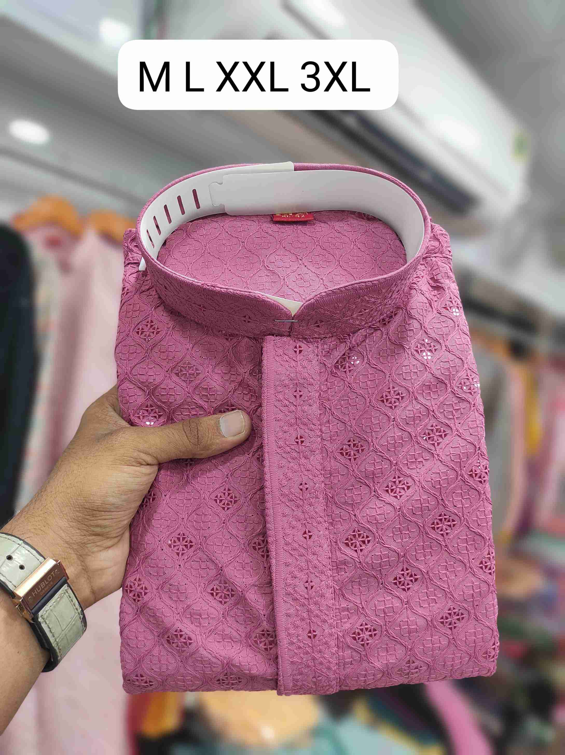 Chicken Embroidery work on Reyon fabric Kurta