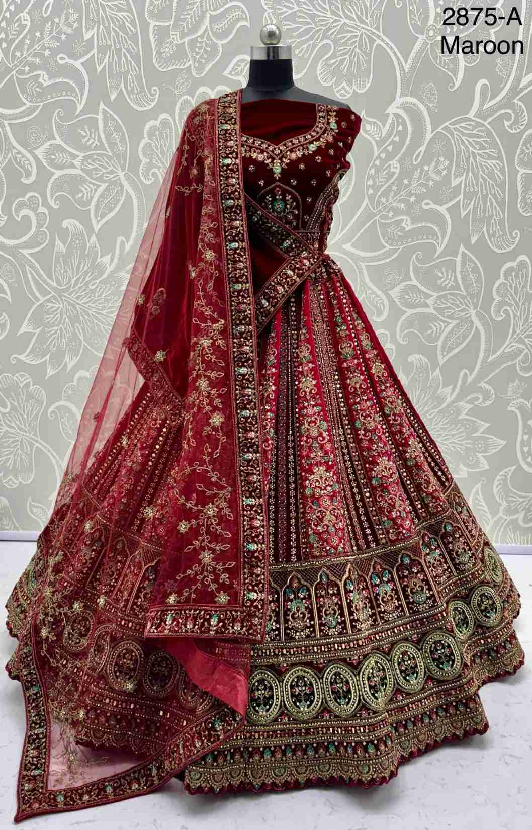 Beautiful Embroidery and Doubke dupatta combine Bridal Lehenga Choli