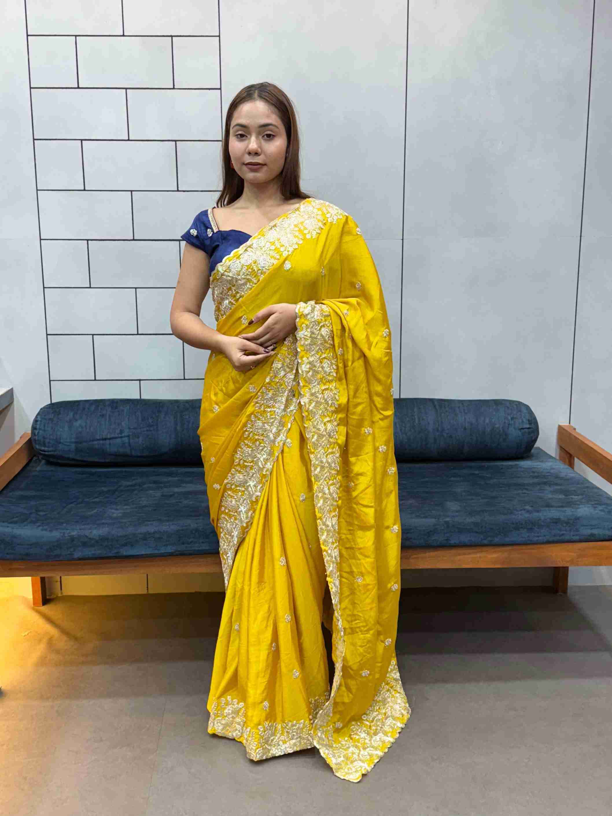 NEW ARRIVAL PURE HO FABRIC RICH LOOK CODING EMBROIDERY WORK SAREE