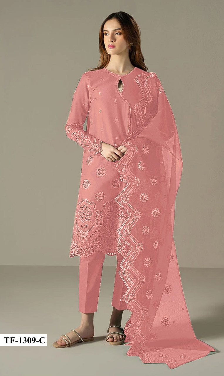 CAMBRIC COTTON WITH HEAVY CHIKANKARI WORK DAMAN LESS SUIT