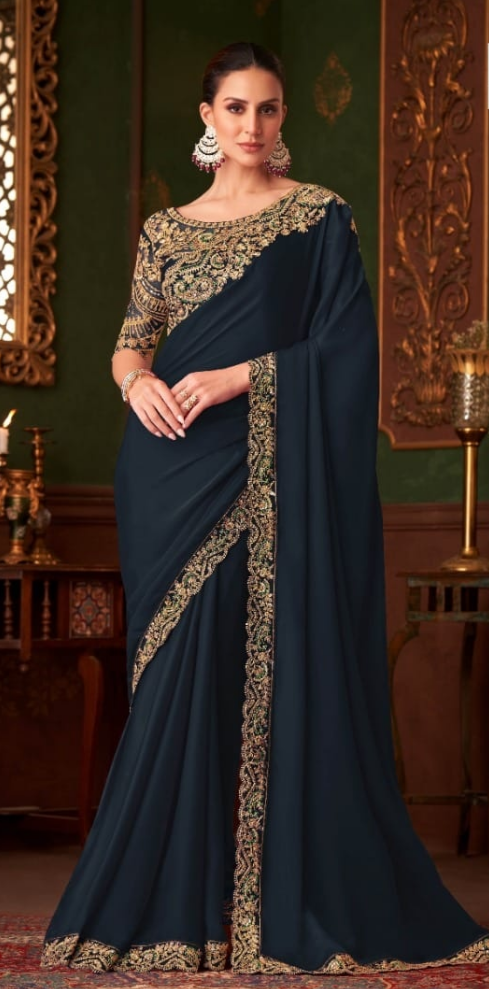 Magic Sattin SILK SAREE & Sattin SILK BLOUSE