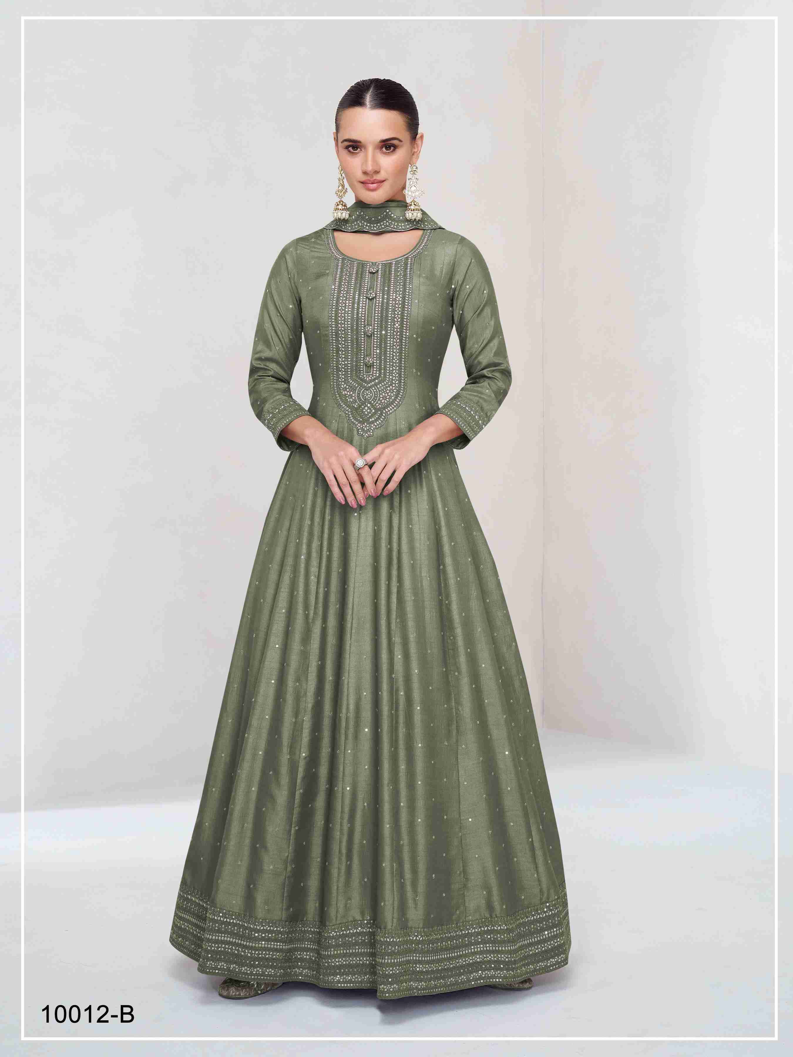 Heavy Vichitra Silk with Embroidered Squence Work Suit