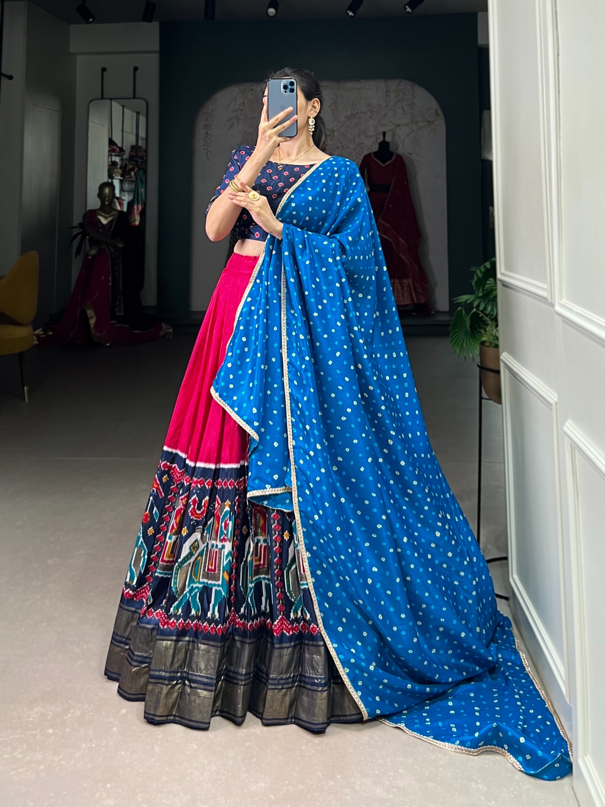 Elevate your ethnic wear collection with our Dola Silk Lehenga Choli