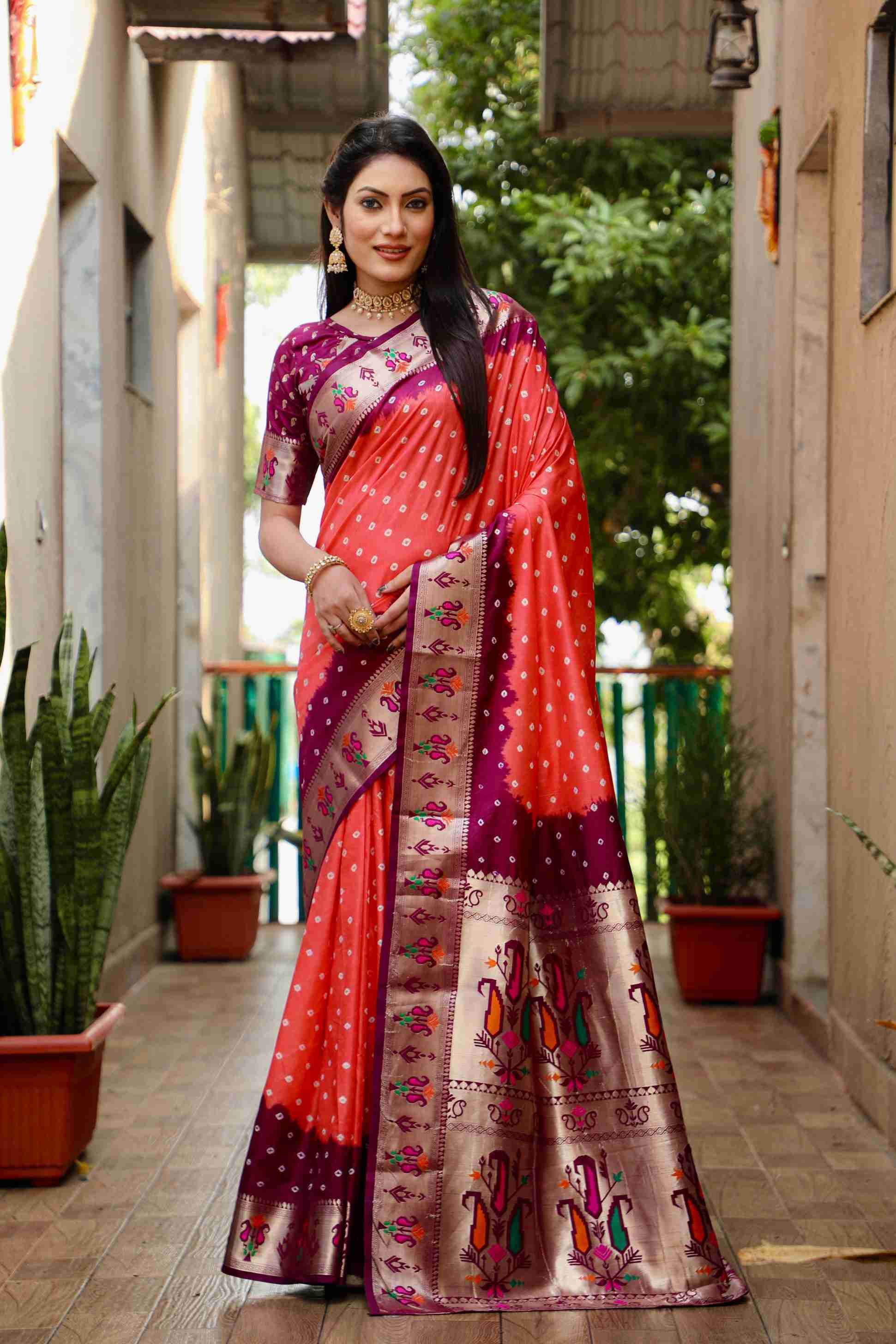 Exclusive Unique Designer Bandhej Paithni Collection Saree