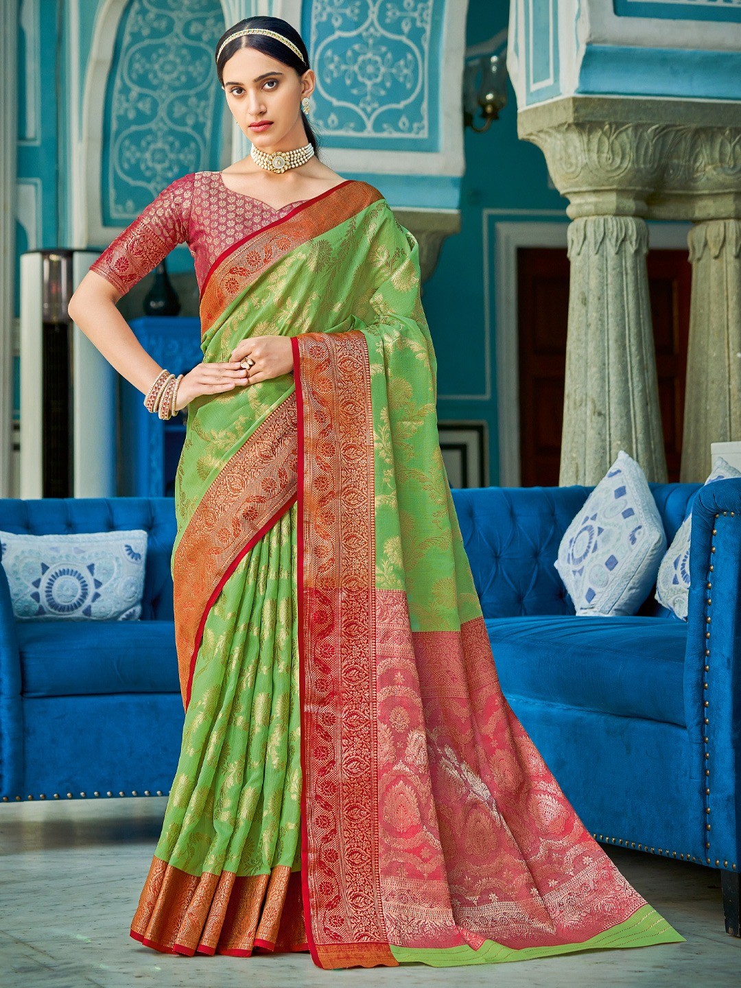 Beautiful & Georgette Linen Cotton Saree