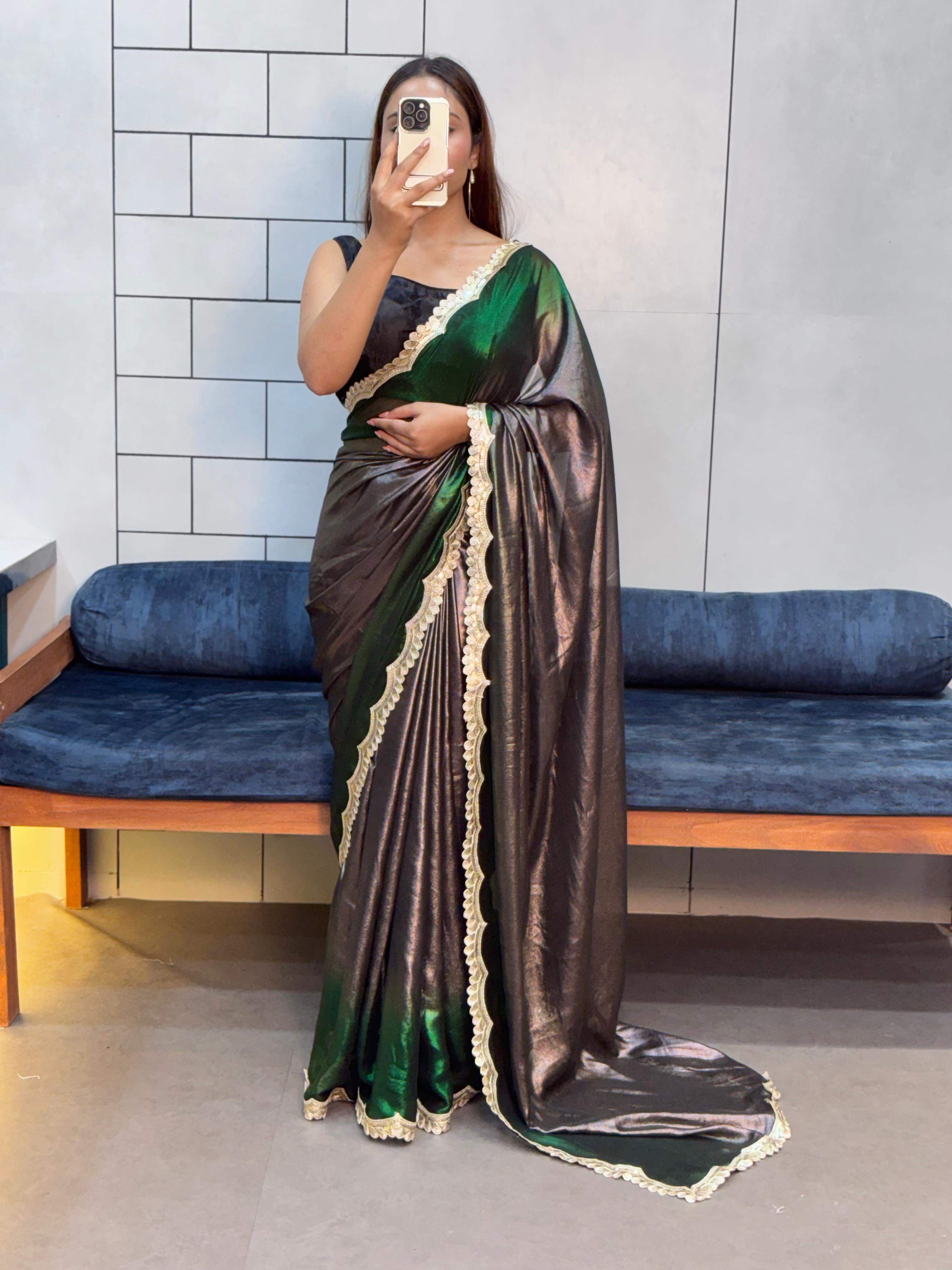 PARTY WEAR SHADE RICH SOFT SIMMAR SAREE