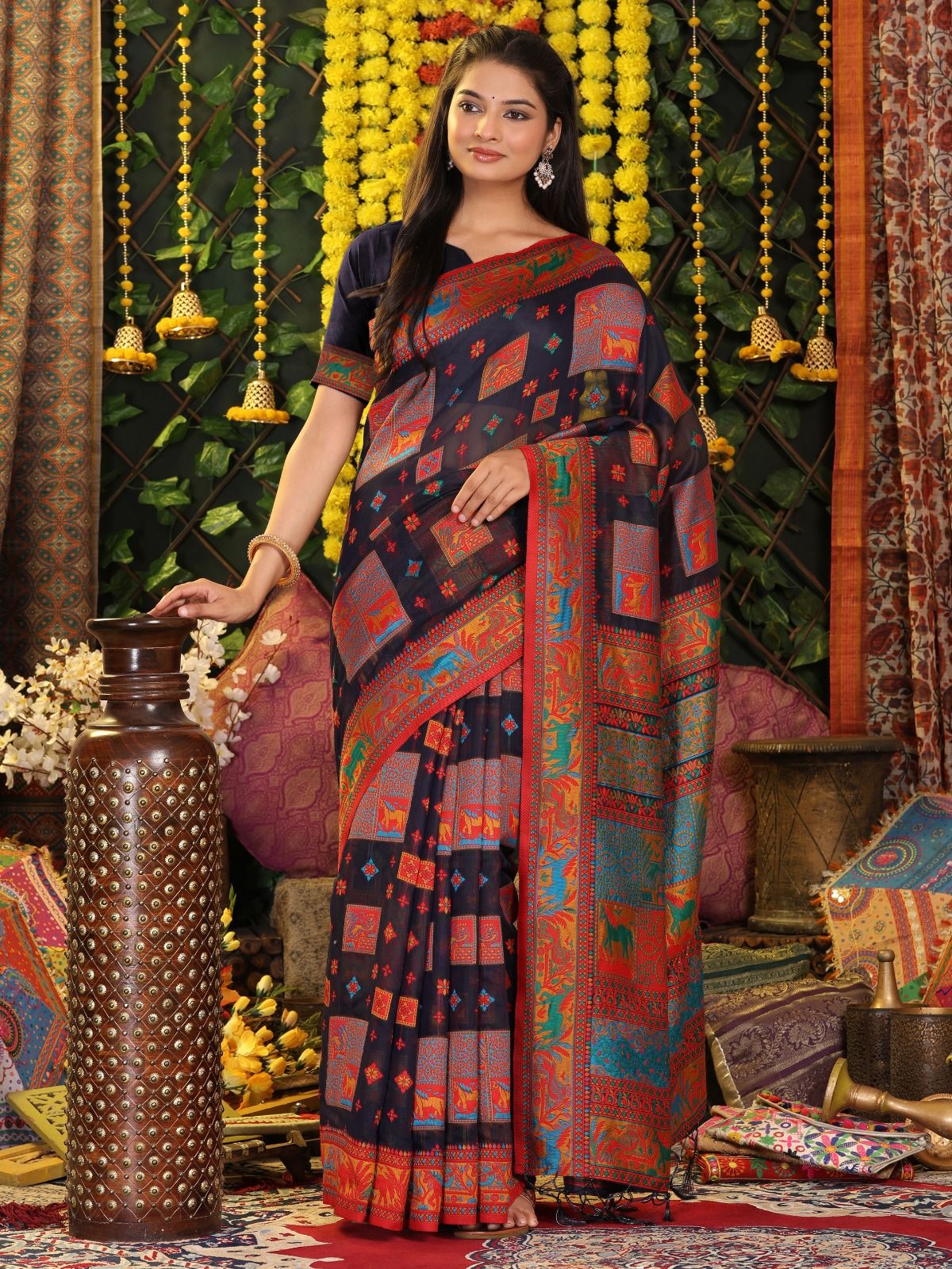Beautiful & Georgette Linen cotton saree