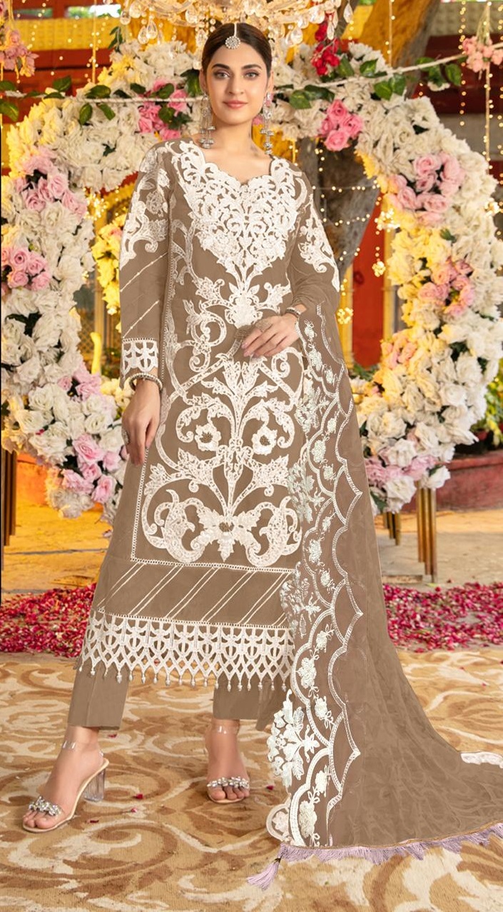 ORGANZA HEAVY EMBROIDERED WORKED SUIT