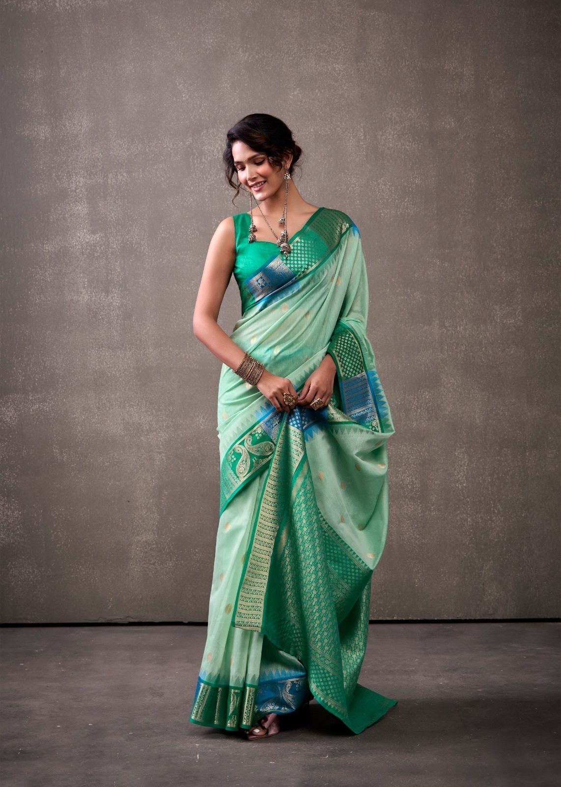 MODAL COTTON WITH RAINBOW WEAVING SAREE