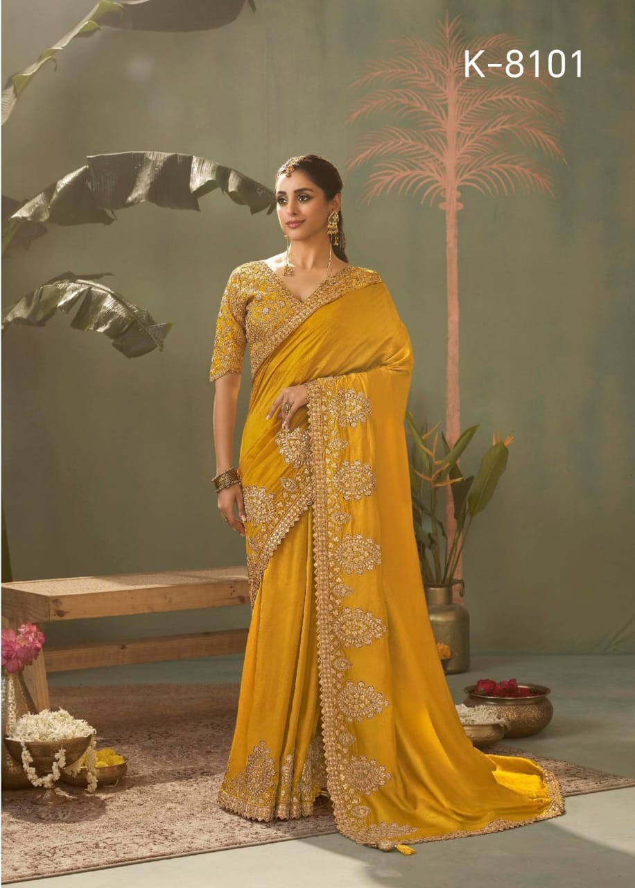 Bamber Silk and Intricate Gota Patti Embroidery Work saree 