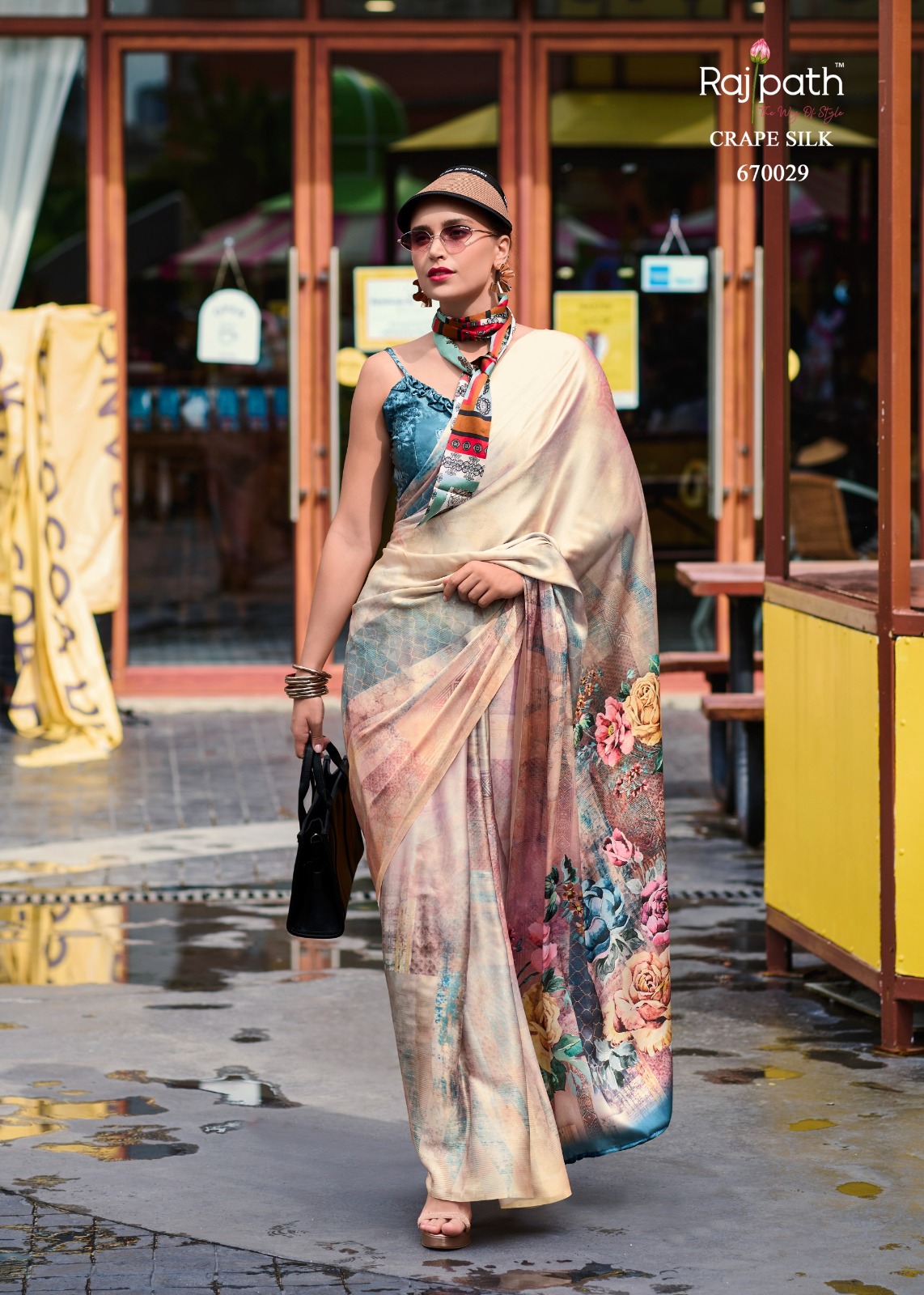 SATTIN CRAPE PRINTED WONDERFUL SAREE