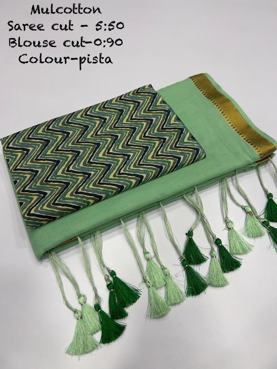 Mul cotton Resham weaving border Beautiful Saree