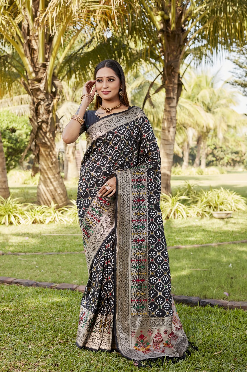 Gharchola Bandhej silk drapes that is super stylish and pretty Saree