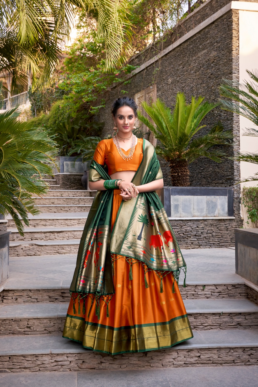 Jacquard Silk Zari Weaving Work Lehenga Choli