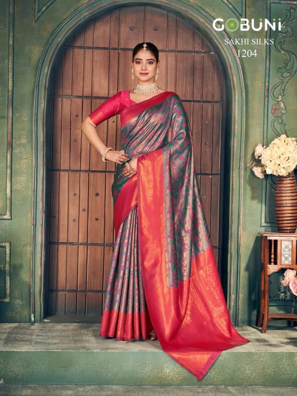 Celebrate her special day with the timeless elegance of a Zari silk saree