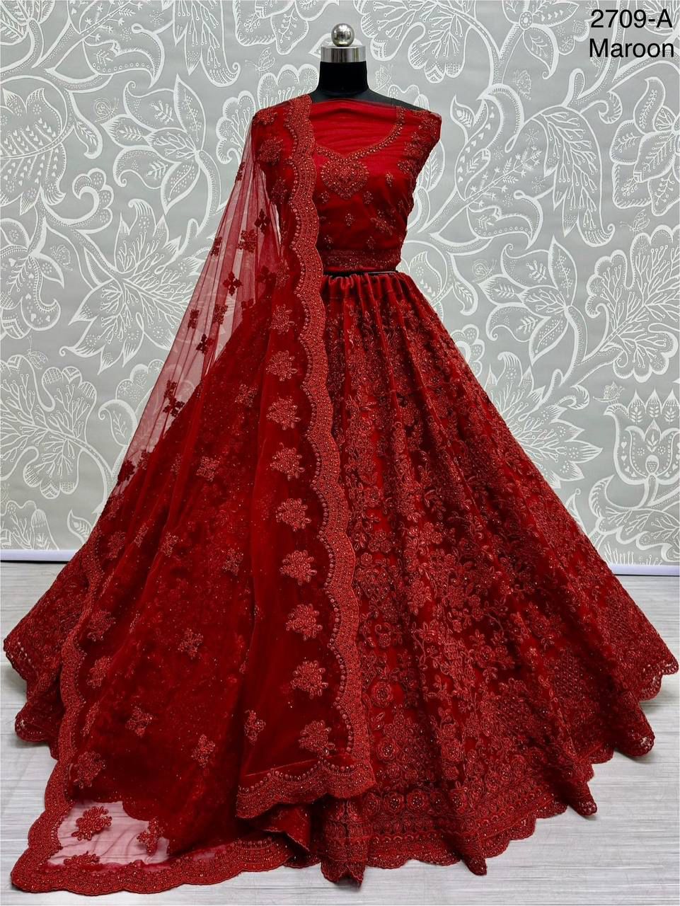 Tremendous Art of Dori and Zircon combine Designer Perfect Partywear Lehenga choli