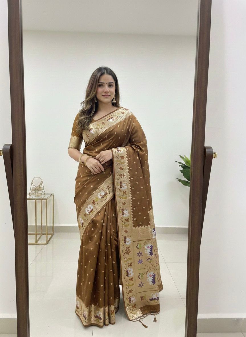 Silk Pure Zari Jacquard Work All Over Saree 