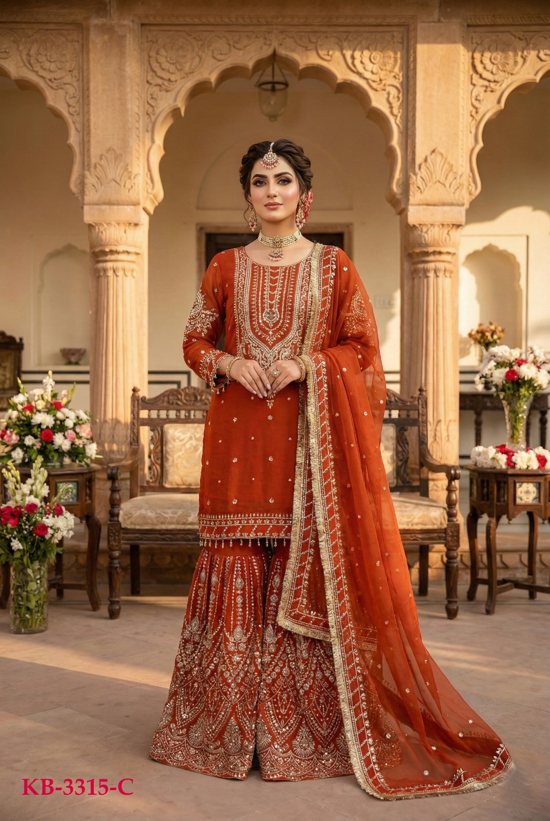 Heavy GEORGETTE Beautiful all over sequence Embroidery work SUIT