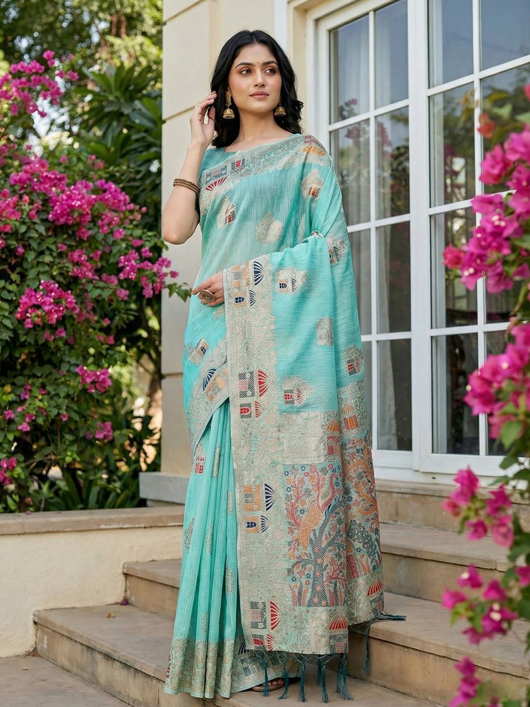 Linen Cotton FABRIC SAREE 