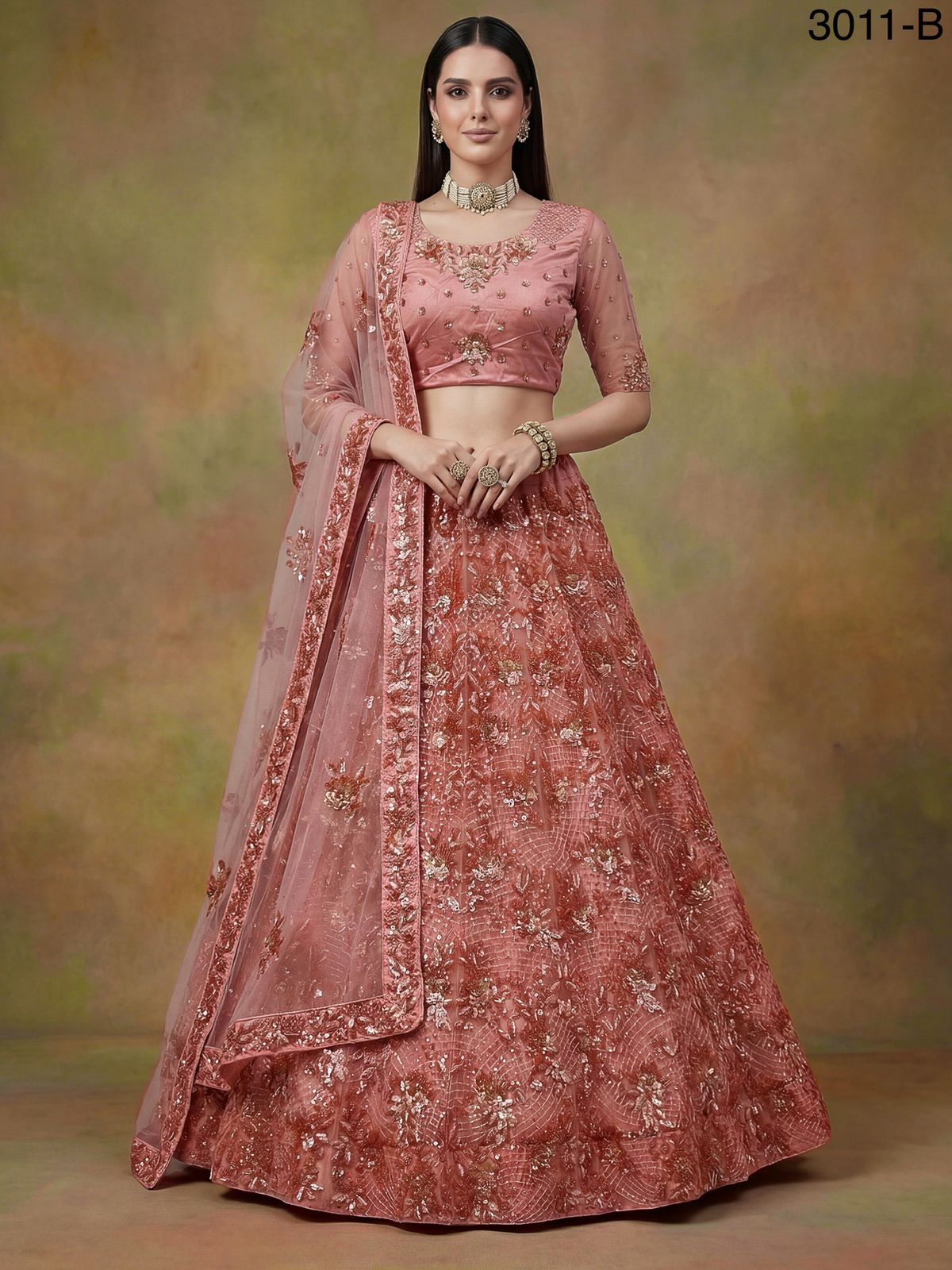 Flower Patten Embroidered perfect Low weight summer collection Lehenga Choli 