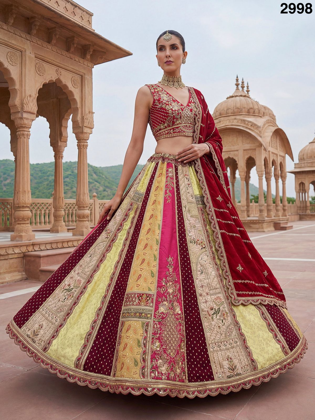 Designer Collection Multi Kali Partywear Lehenga Choli
