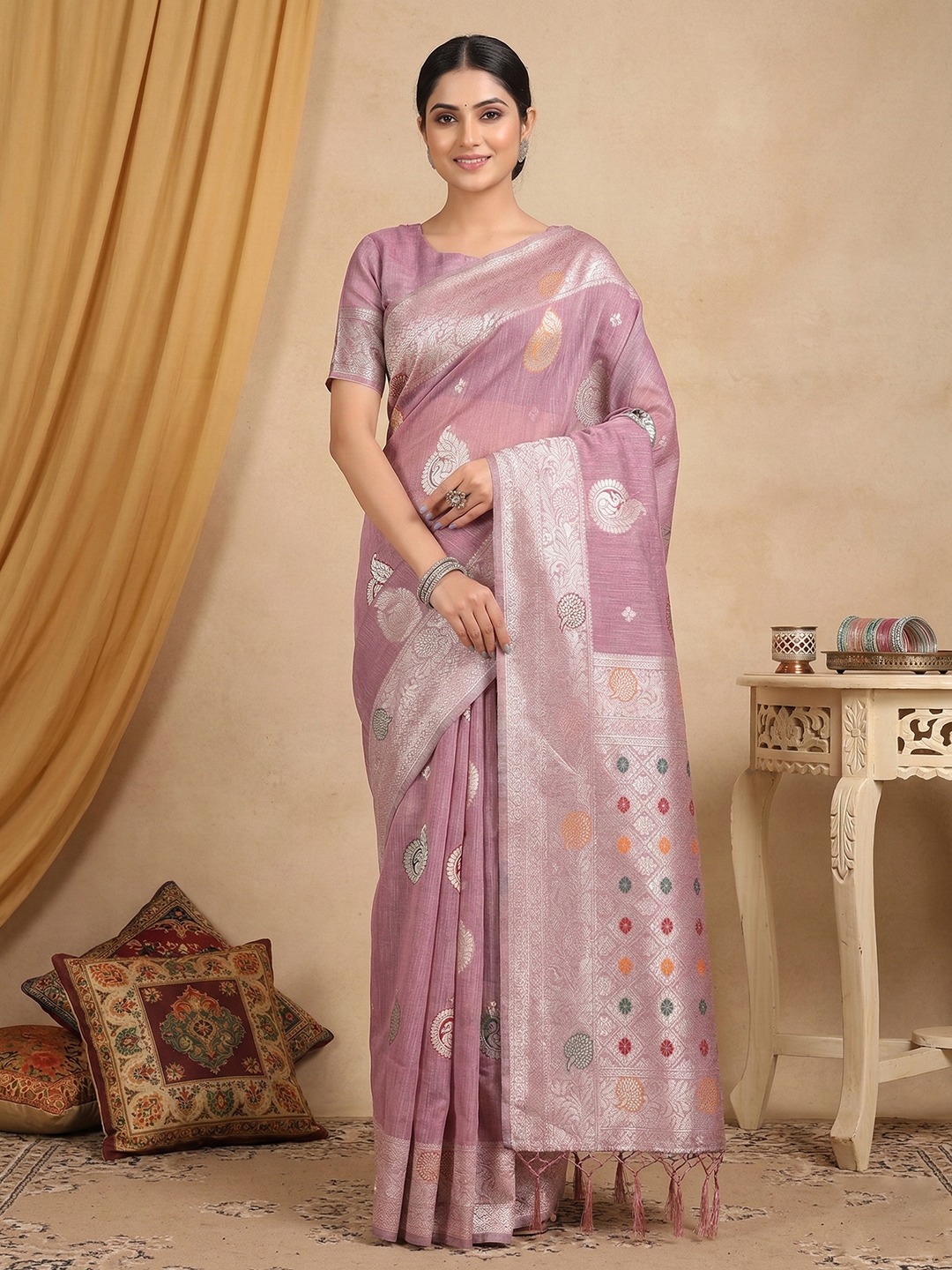 Linen Cotton FABRIC SAREE 