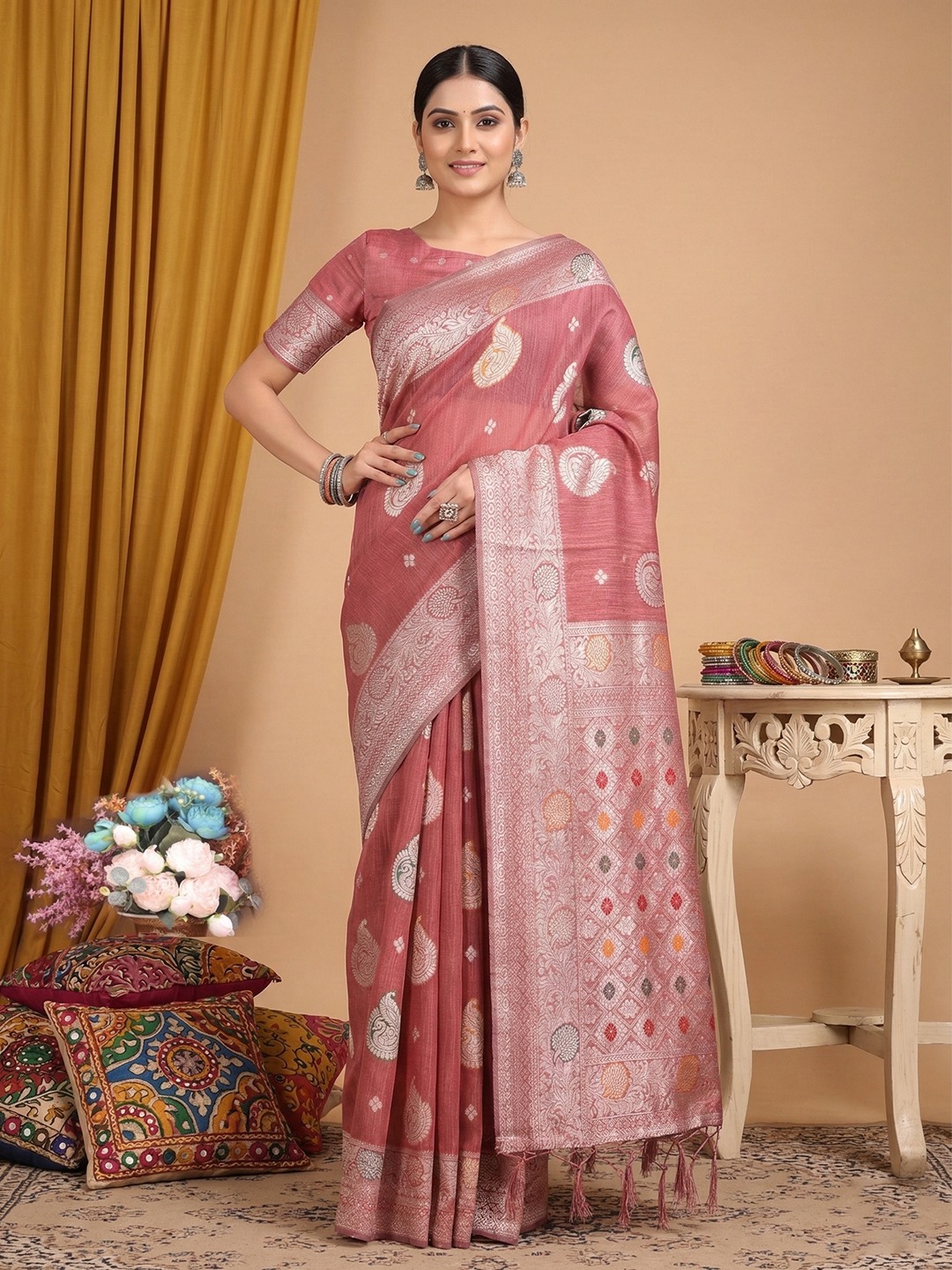 BEAUTIFUL RICH PALLU & JACQUARD WORK ON ALL OVER THE SAREES