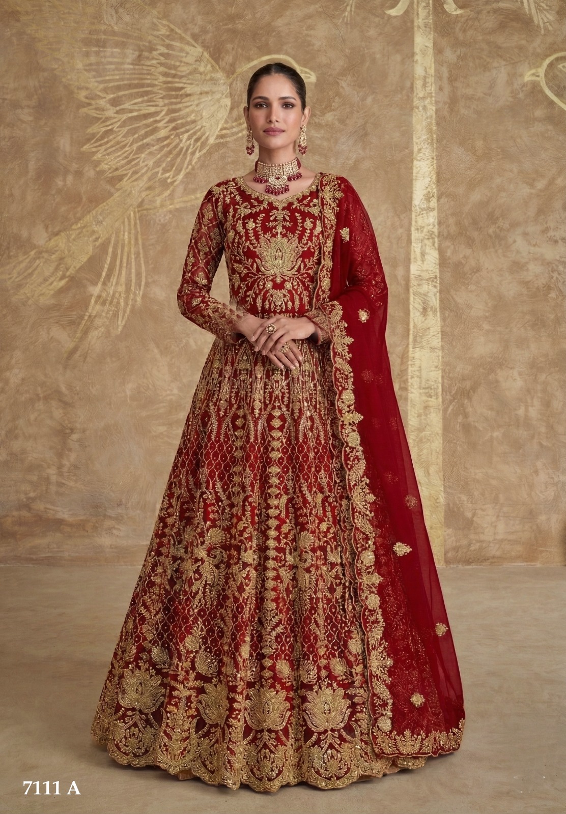 Pure Butterfly Net Front & Back Heavy Coding & Stone Work Suit