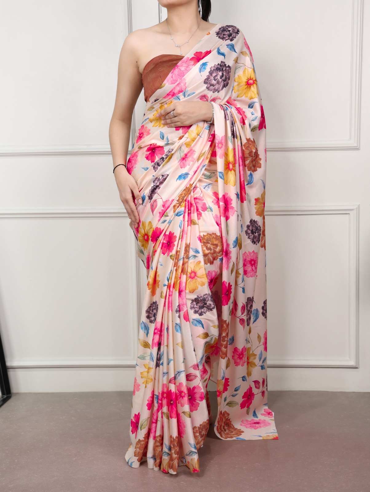 Satin silk saree  for the days you want to look effortlessly stunning 