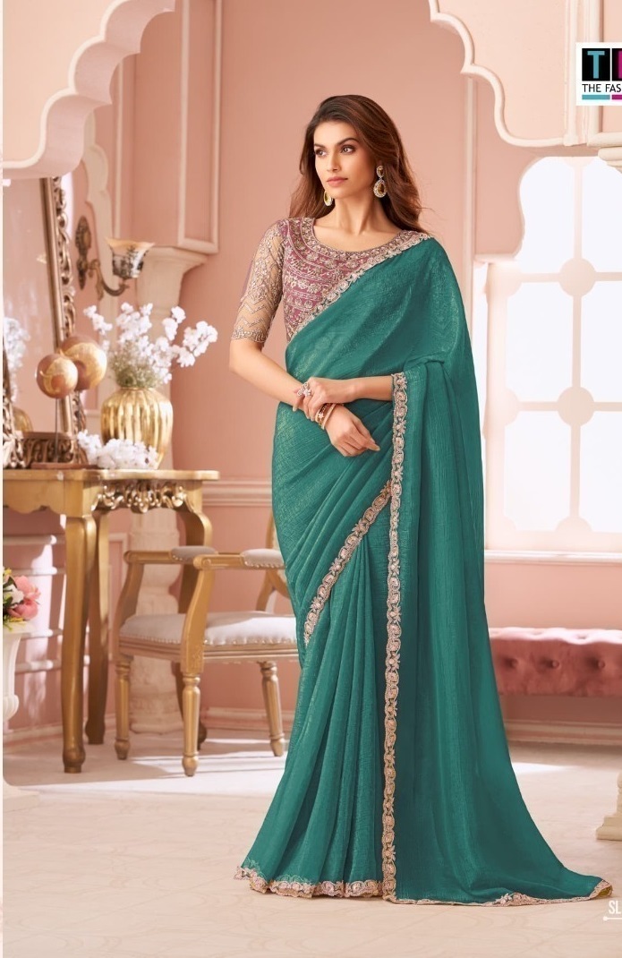 Sunshine Georgette Sarees with banglori Work blouse