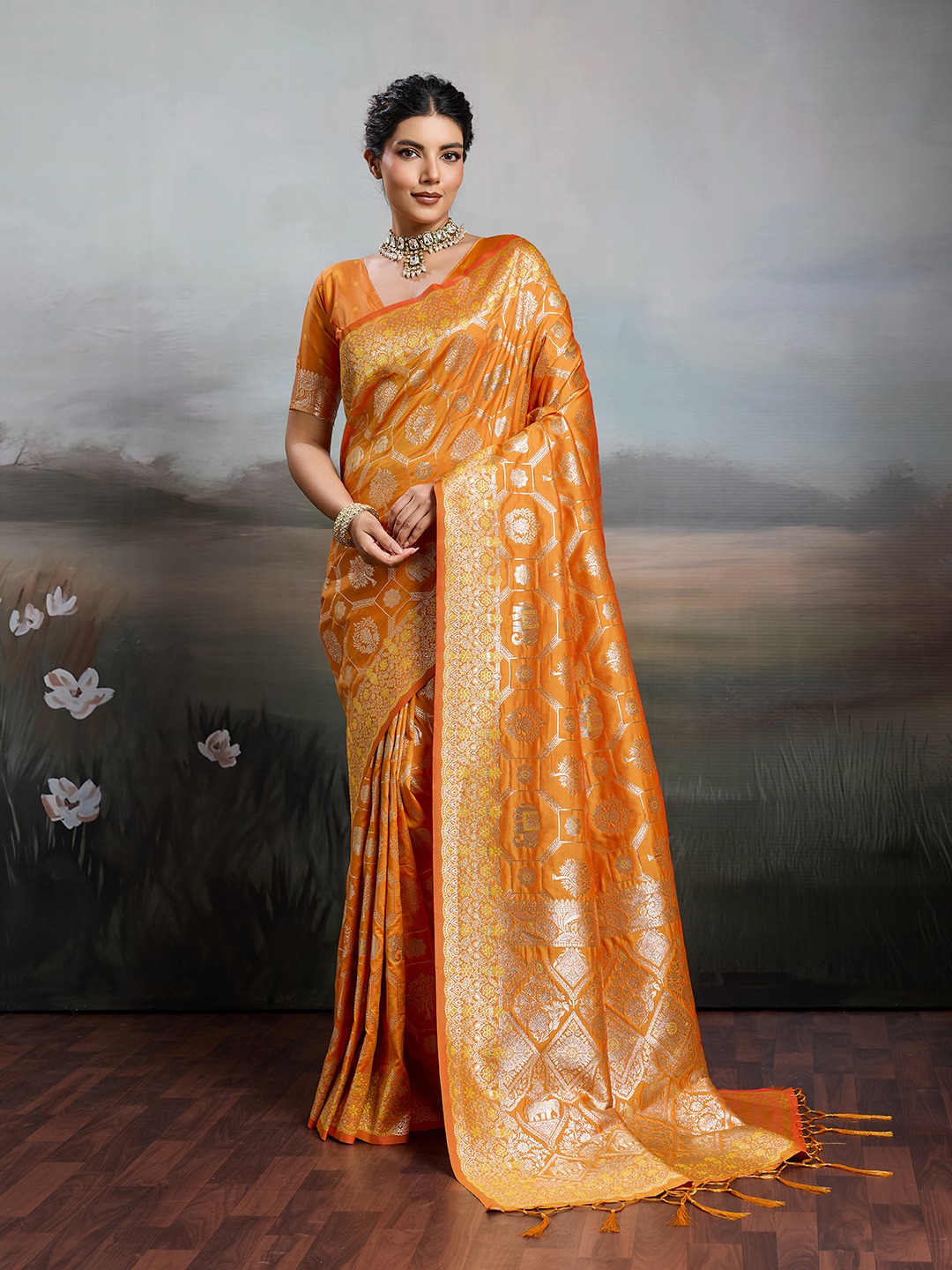 SILK BLEND FABRIC SAREE 