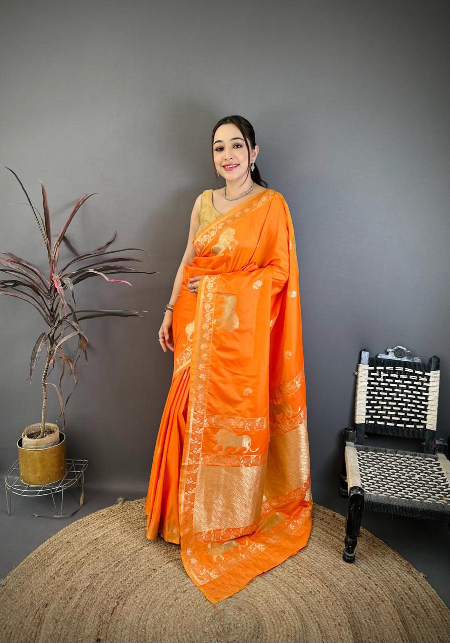 Banarasi Pure silk handloom saree with Pure Jari