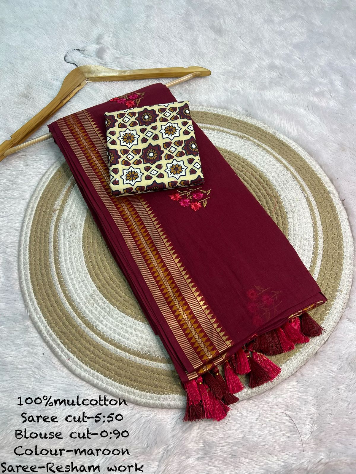 Mul cotton  multi weaving border Beautiful Saree