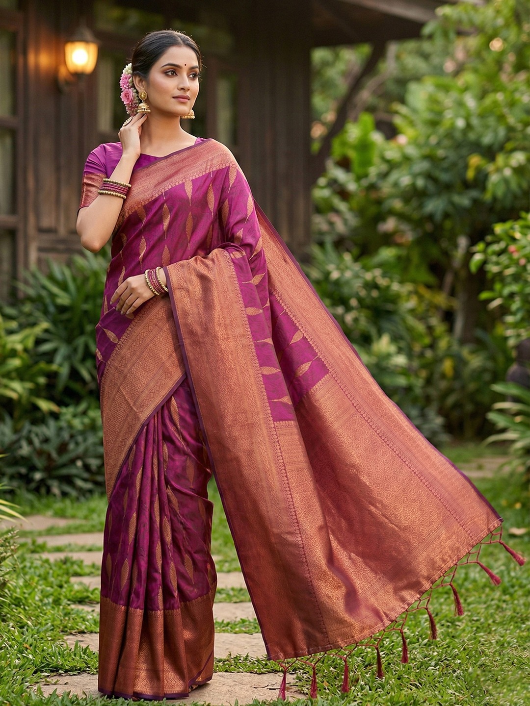 SILK BLEND FABRIC SAREE 