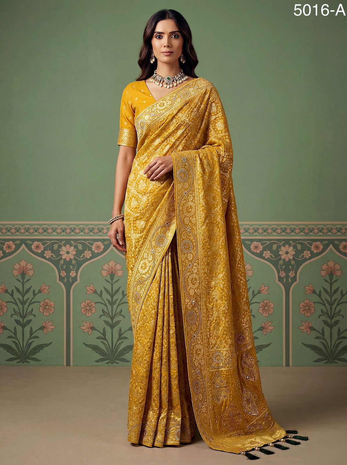 Banarasi Silk Bandhani Pattern Saree in It beautifully blends 
